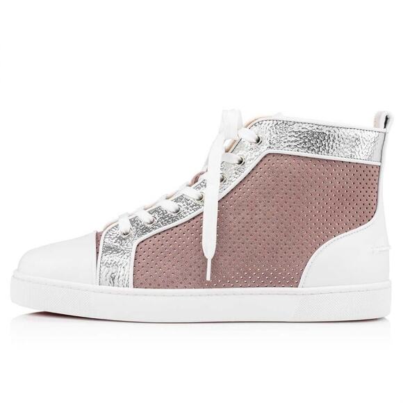 Christian Louboutin Men Louis Orlato Flat Elegant Argento High Top Sneaker 45 12 - Picture 3 of 12